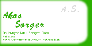 akos sorger business card