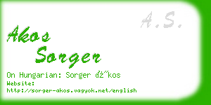akos sorger business card